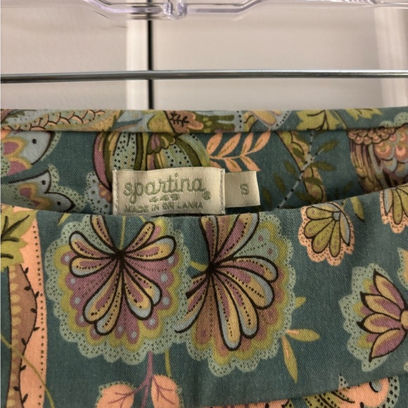 Spartina 449 Floral Maren Ankle Pants - Green and Gold - Picture 3 of 5